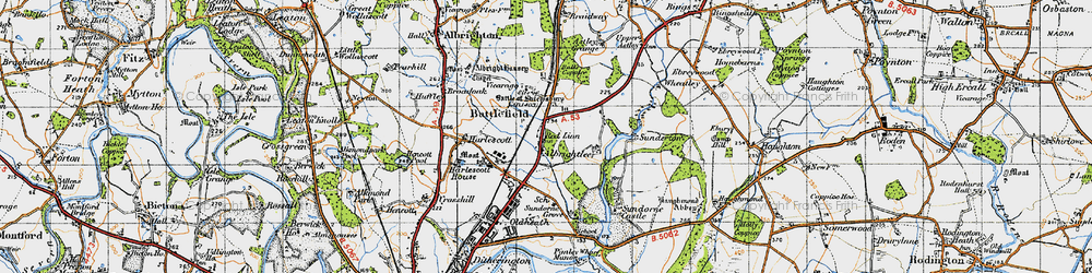 Old map of Albrightlee in 1947