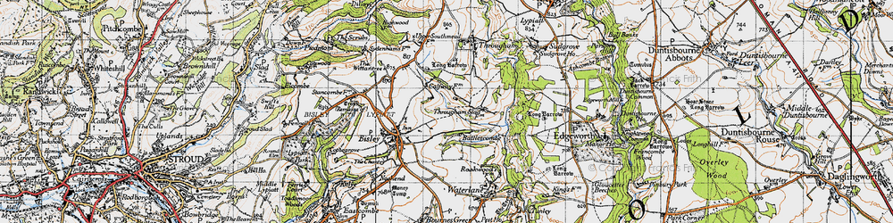 Old map of Battlescombe in 1946