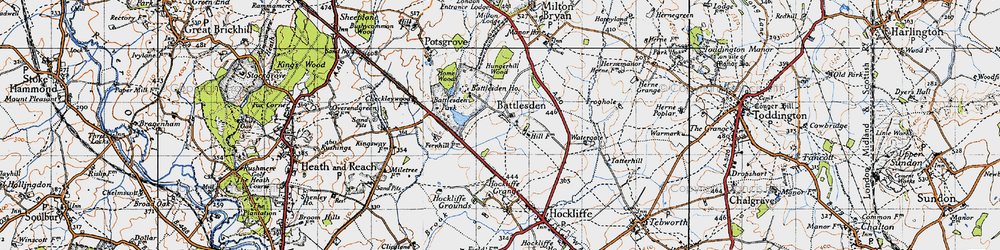 Old map of Battlesden in 1946