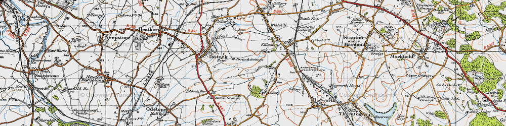 Old map of Battram in 1946