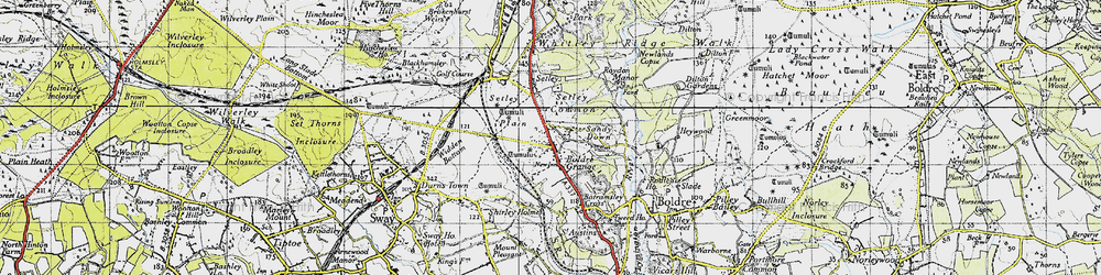 Old map of Battramsley in 1940