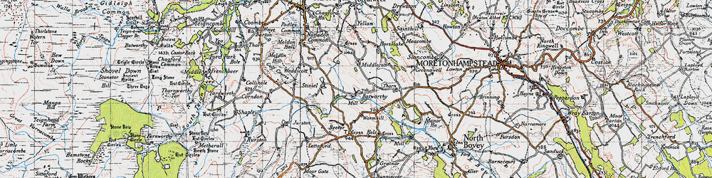 Old map of Batworthy in 1946