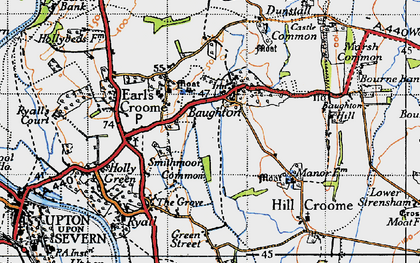 Old map of Baughton in 1947