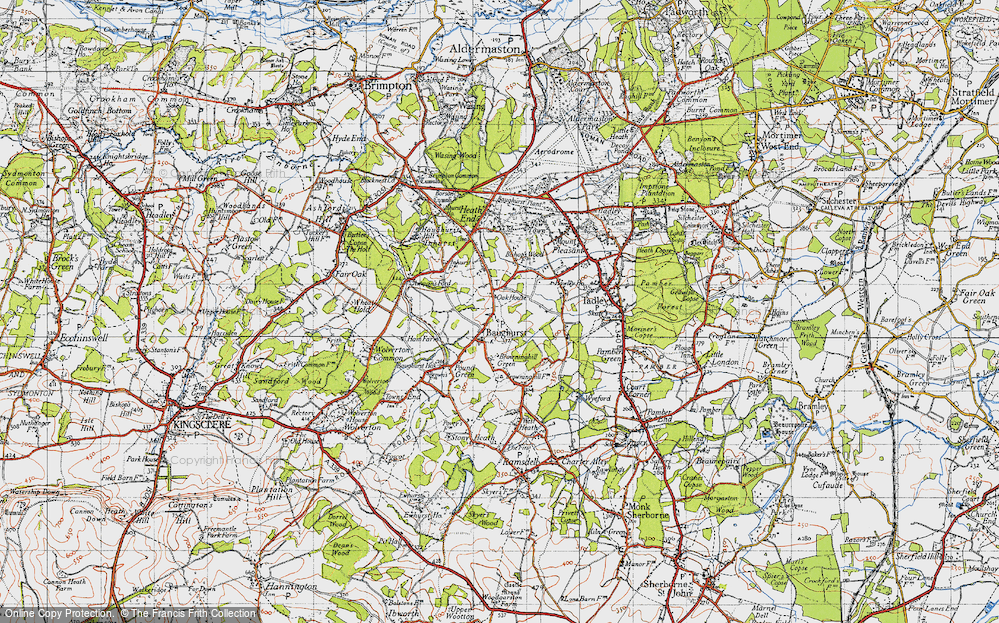 Old Map of Historic Map covering Browning Hill in 1945
