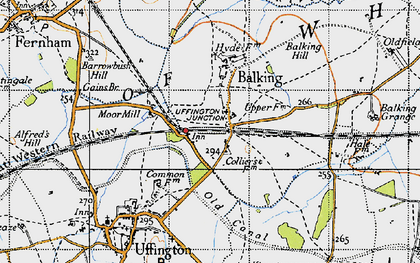 Old map of Baulking Hill in 1947