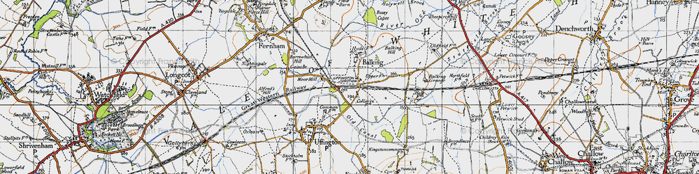 Old map of Baulking Hill in 1947
