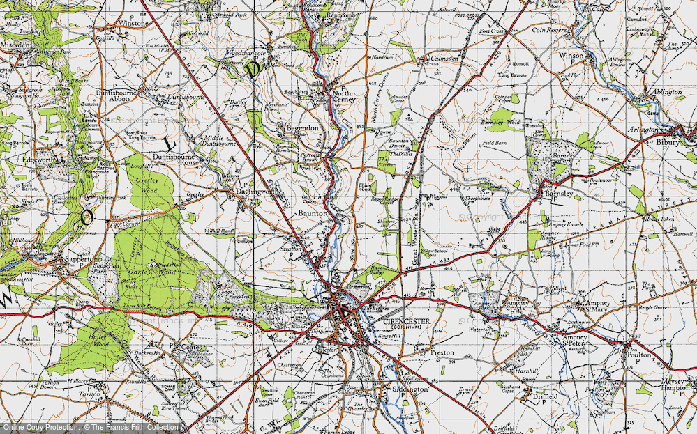 Old Map of Baunton, 1947 in 1947