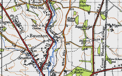 Old map of Baunton in 1947