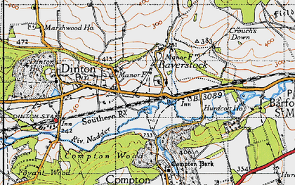 Old map of Baverstock in 1940