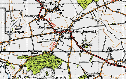 Old map of Bawdeswell in 1946