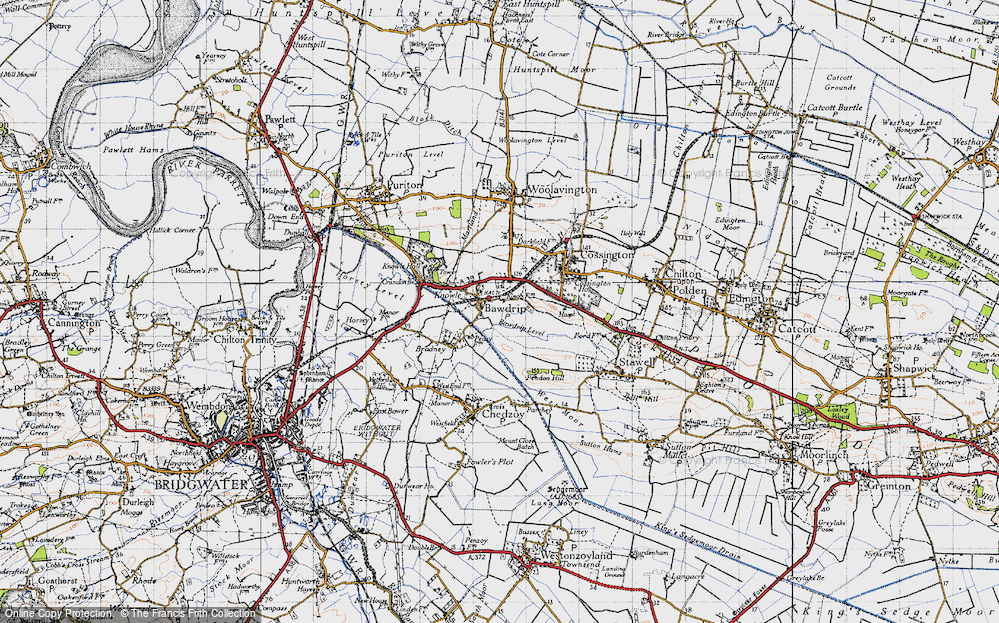 Old Map of Bawdrip, 1946 in 1946