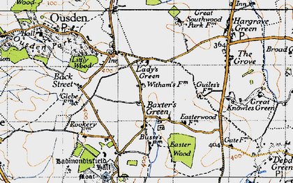 Old map of Baxter's Green in 1946