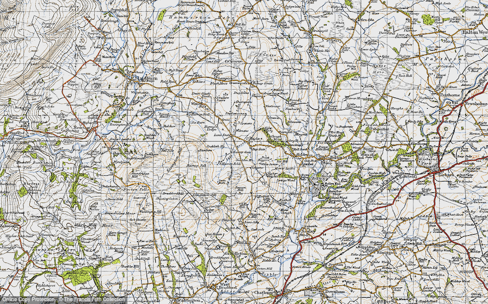 Old Map of Historic Map covering Bambers in 1947