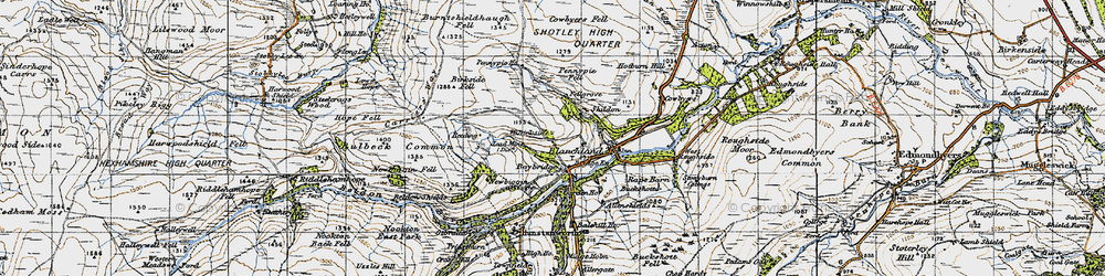 Old map of Bulbeck Common in 1947