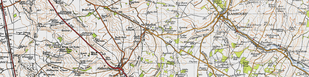 Old map of Baydon Hole in 1947