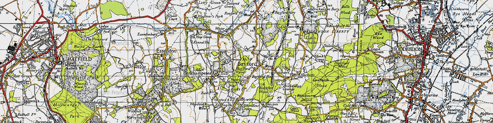 Old map of Bayford Wood in 1946