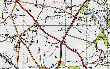 Old map of Baynard's Green in 1946
