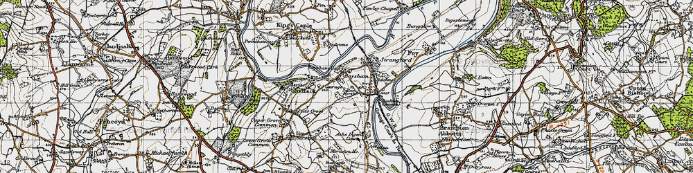 Old map of Baysham in 1947