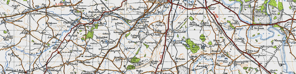 Old map of Bayston Hill in 1947