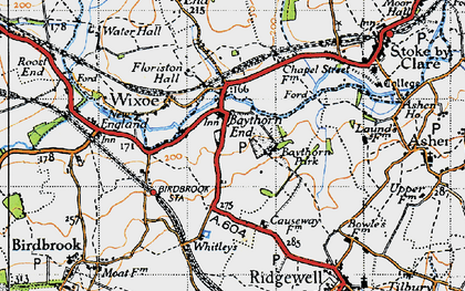 Old map of Baythorne End in 1946