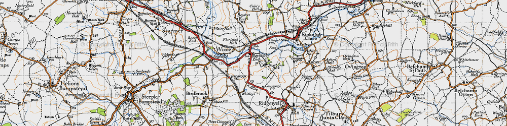 Old map of Baythorne End in 1946