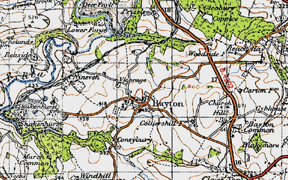 Old map of Bayton in 1947