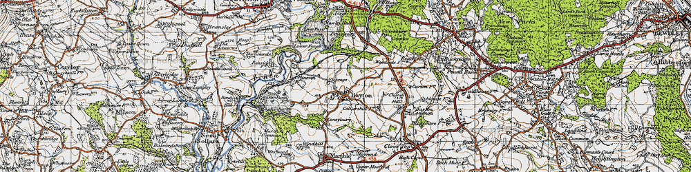 Old map of Bayton in 1947