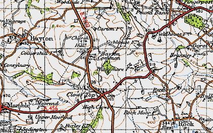 Old map of Bayton Common in 1947