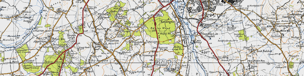Old map of Bayworth in 1947