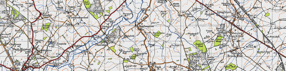 Old map of Beachampton in 1946