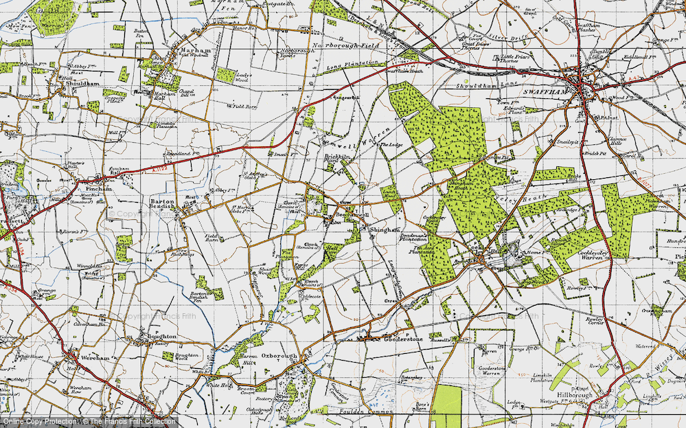 Old Map of Beachamwell, 1946 in 1946