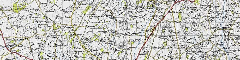 Old map of Beacon in 1946