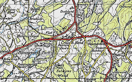 Old map of Beacon Down in 1940