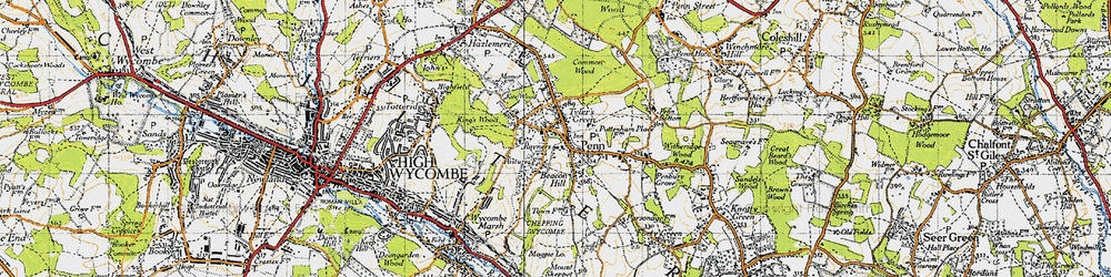 Old map of Beacon Hill in 1945