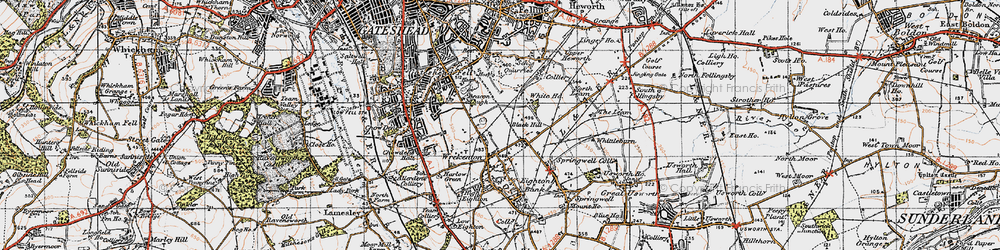 Old map of Beacon Lough in 1947