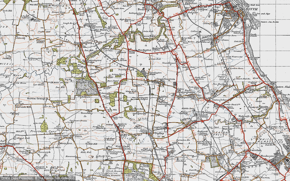 Old Map of Historic Map covering Arcot Hall in 1947
