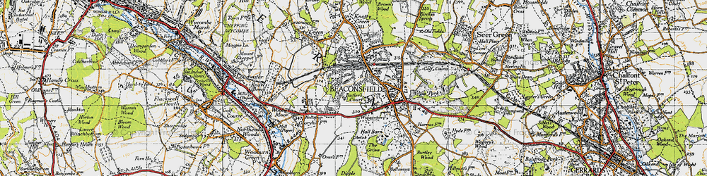 Old map of Beaconsfield in 1945