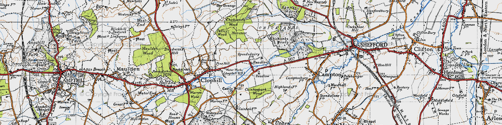 Old map of Beadlow in 1946