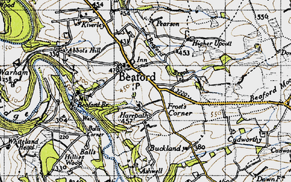 Old map of Beaford Moor in 1946