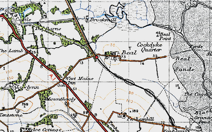 Old map of Black Low in 1947