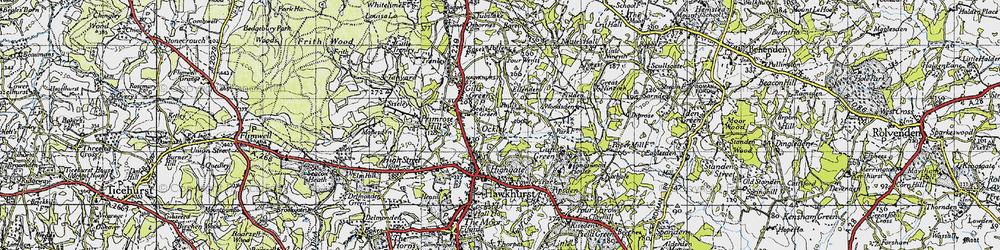 Old map of Beal's Green in 1940