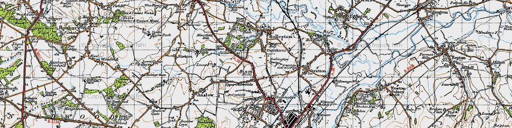 Old map of Beam Hill in 1946