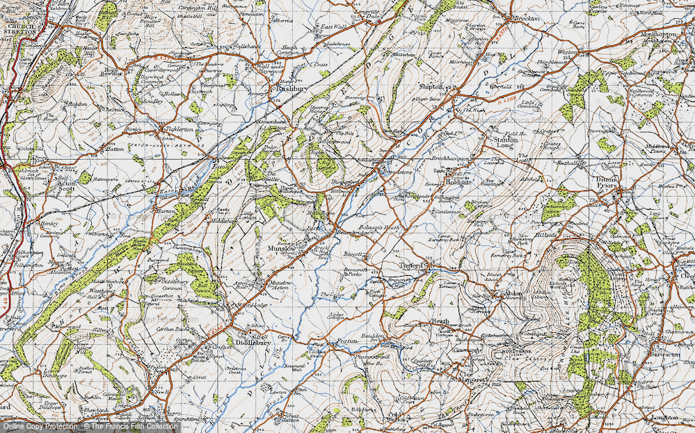 Old Map of Historic Map covering Balaam's Heath in 1947