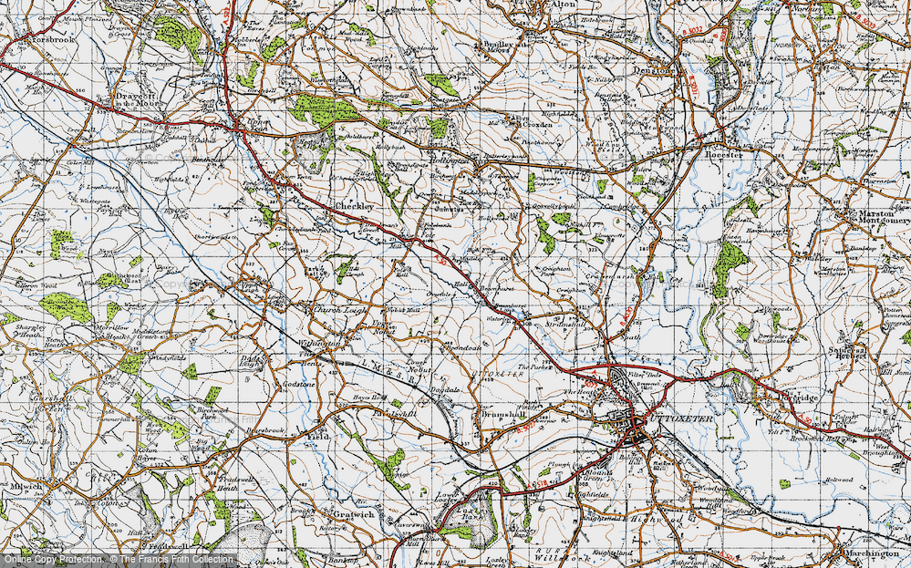 Old Map of Beamhurst, 1946 in 1946