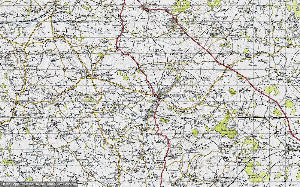 Old Map of Beaminster, 1945 in 1945