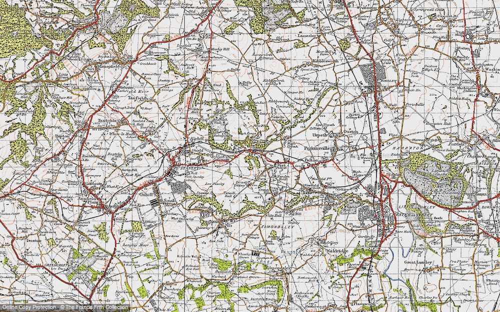 Old Map of Beamish, 1947 in 1947