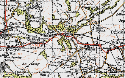 Old map of Beamish in 1947