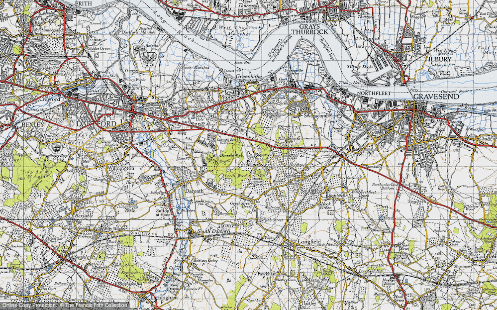 Old Map of Bean, 1946 in 1946