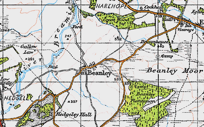 Old map of Beanley Plantation in 1947