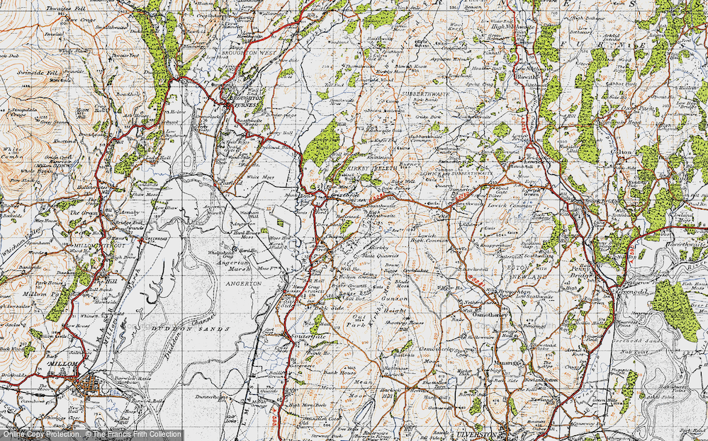 Old Map of Historic Map covering Beck Stones in 1947